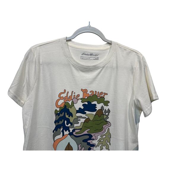 Eddie Bauer Top Womens Size Medium Mountain Camping Outdoor Print T-Shirt NEW - Picture 4 of 12